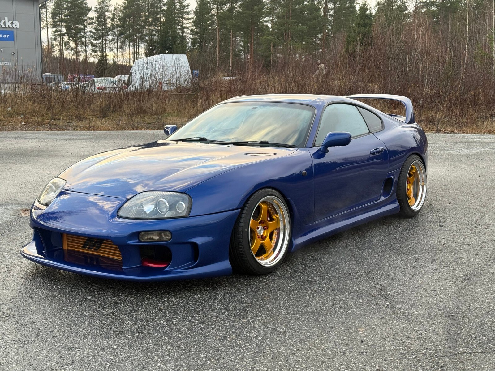 Blue Toyota Supra MK4 with gold wheels &ndash; Wicked Street Customs